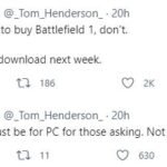 Tom Henderson透露《战地1》将免费 战地老兵评论区“哀嚎”