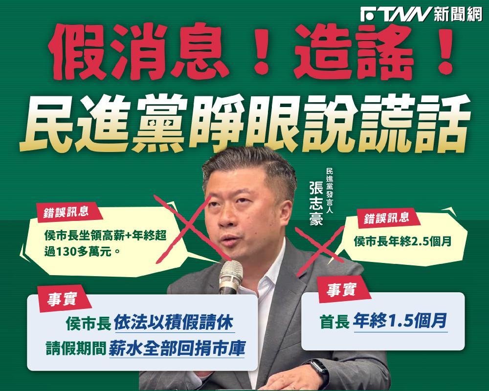 澄清侯友宜請假薪資回捐市庫　新北市府批賴清德領納稅錢跑選舉